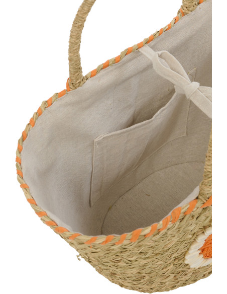 Lot de 4 Paniers bohème chic Jonc de mer Naturel Tressé Coquillages Azoria 