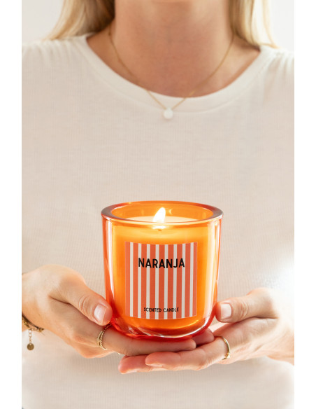 Bougie parfumée Mélange fruité Mandarin Moment 38 H Cire Orange Naranja 