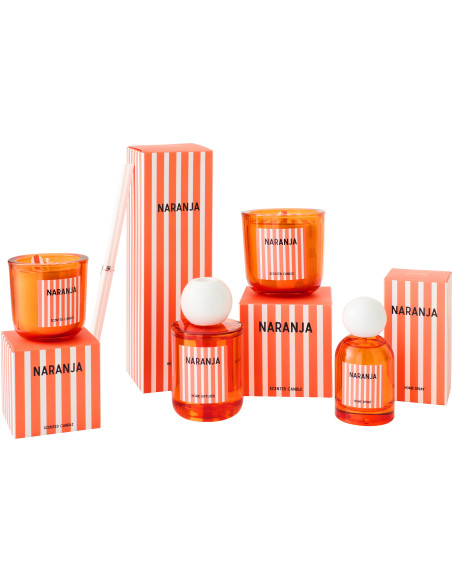 Bougie parfumée Mélange fruité Mandarin Moment 38 H Cire Orange Naranja 