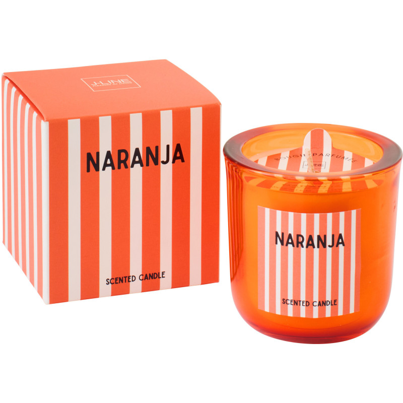 Bougie parfumée Mélange fruité Mandarin Moment 21 H Cire Orange Naranja 