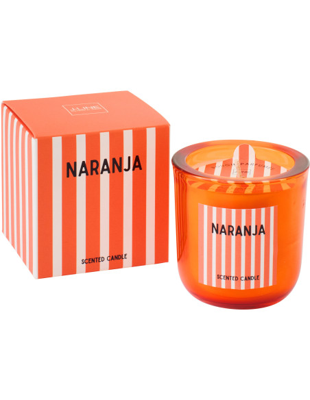 Bougie parfumée Mélange fruité Mandarin Moment 21 H Cire Orange Naranja 
