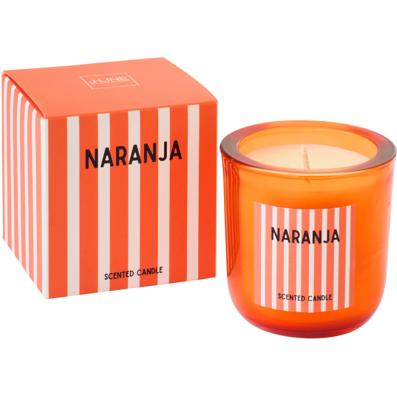 Bougie parfumée Mélange fruité Mandarin Moment 21 H Cire Orange Naranja 