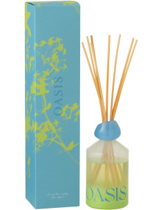 Diffuseur de parfum à bâtonnets Mélange boisé Spring Ivy & Néroli 450 ml Verre Bleu Vert Oasis 