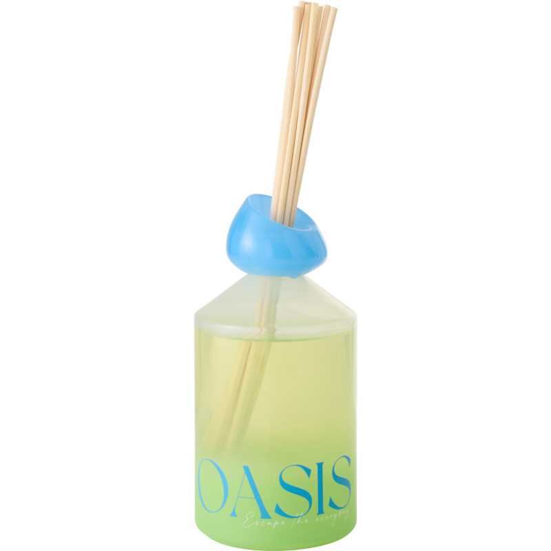 Diffuseur de parfum à bâtonnets Mélange boisé Spring Ivy & Néroli 450 ml Verre Bleu Vert Oasis 