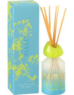 Diffuseur de parfum à bâtonnets Mélange boisé Spring Ivy & Néroli 180 ml Verre Bleu Vert Oasis 