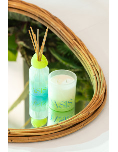 Diffuseur de parfum à bâtonnets Mélange boisé Spring Ivy & Néroli 180 ml Verre Bleu Vert Oasis 