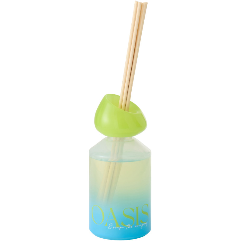 Diffuseur de parfum à bâtonnets Mélange boisé Spring Ivy & Néroli 180 ml Verre Bleu Vert Oasis 
