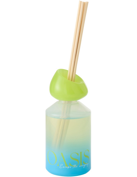 Diffuseur de parfum à bâtonnets Mélange boisé Spring Ivy & Néroli 180 ml Verre Bleu Vert Oasis 