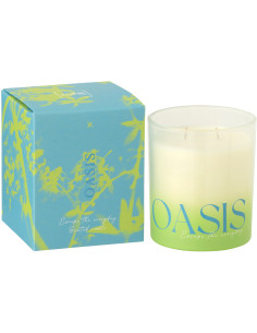 Bougie parfumée Mélange boisé Spring Ivy & Néroli 40 H Verre Bleu Vert Oasis 