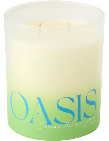 Bougie parfumée Mélange boisé Spring Ivy & Néroli 40 H Verre Bleu Vert Oasis 