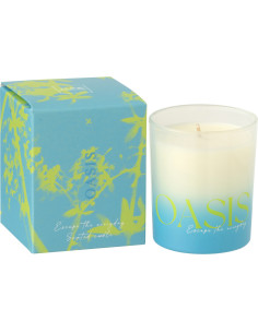 Bougie parfumée Mélange boisé Spring Ivy & Néroli 20 H Verre Bleu Vert Oasis 