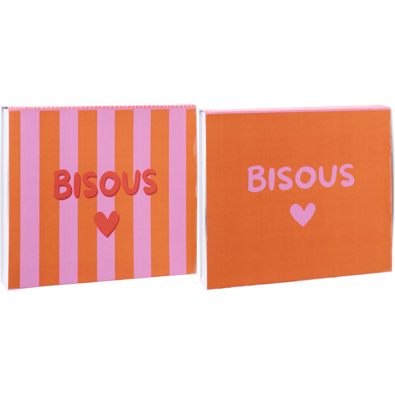 Lot de 2 Trousses style riviera italienne 19 cm Perle Coton Rose Orange Motif rayures La Spaggia 
