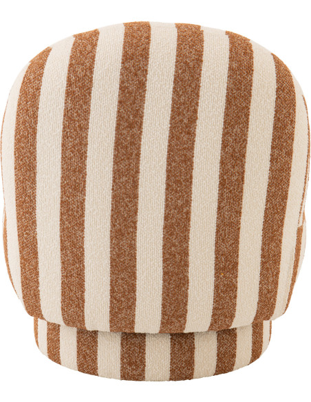 Fauteuil design bord de mer Tissu Marron camel Blanc crème Motif rayures Bois Lijnen