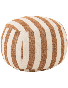 Pouf design bord de mer Rond 61 cm Tissu Marron camel...