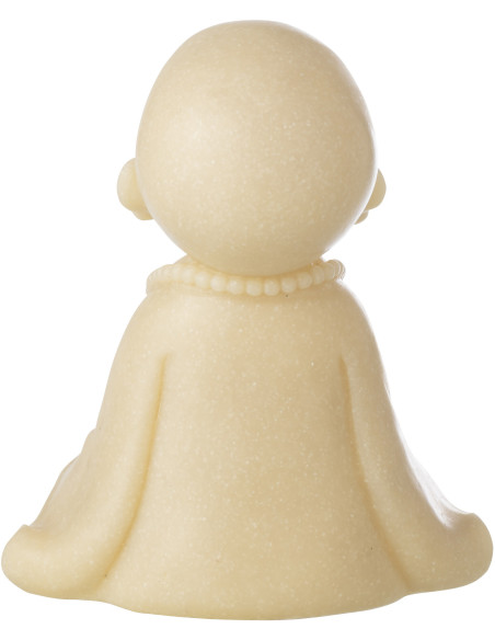 Statuette déco Moine Zen H 23 cm Résine Jaune clair Satori 
