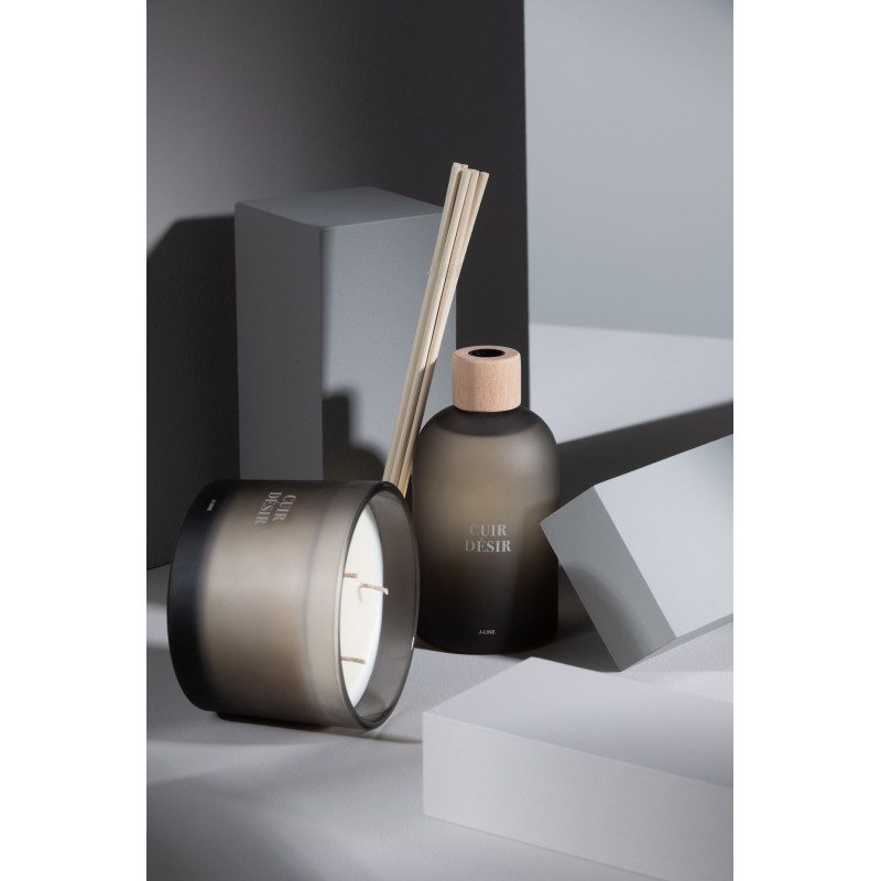 Diffuseur de parfum à bâtonnets Mélange boisé Cuir Désir 250 ml Verre Beige Accord Essentiels 