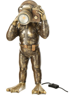 Lampe à poser originale Plongeur H 43 cm Résine Marron Vieilli Pixoro 