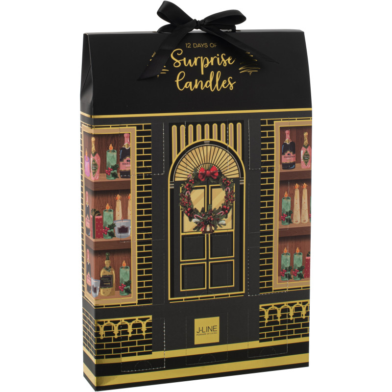 Lot de 12 bougies Parfums surprises 7 H Verre Noir Cire Surprise Window 