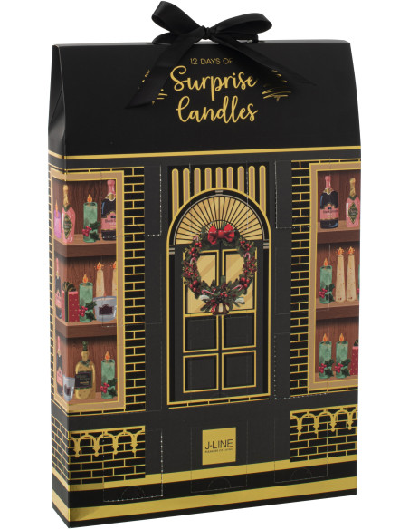 Lot de 12 bougies Parfums surprises 7 H Verre Noir Cire Surprise Window 