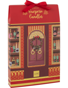 Lot de 12 bougies Parfums surprises 7 H Verre Rouge Cire Surprise Window 