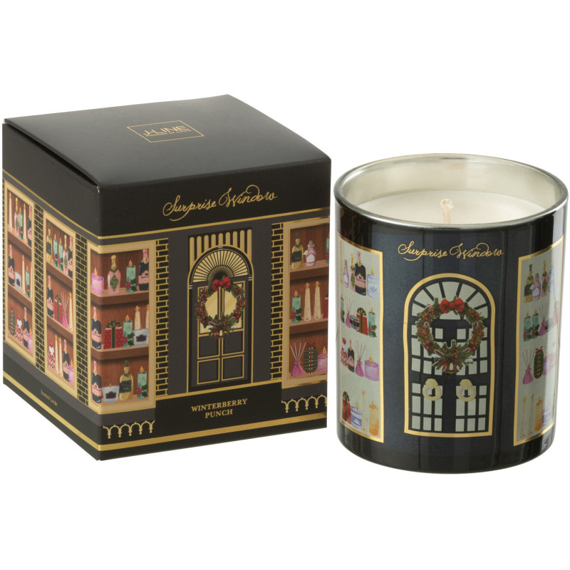 Bougie parfumée Mélange fruité Winterberry Punch 35 H Verre Noir Cire Surprise Window 