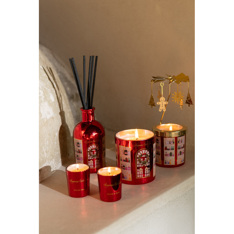 Diffuseur de parfum à bâtonnets Mélange fruité Mulled Wine 200 ml Verre Rouge Cire Surprise Window 