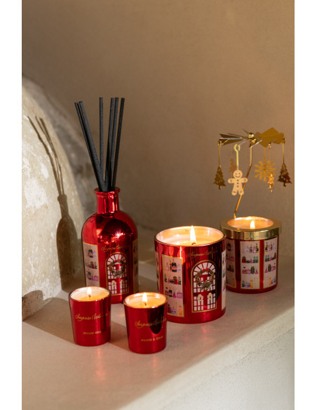 Diffuseur de parfum à bâtonnets Mélange fruité Mulled Wine 200 ml Verre Rouge Cire Surprise Window 