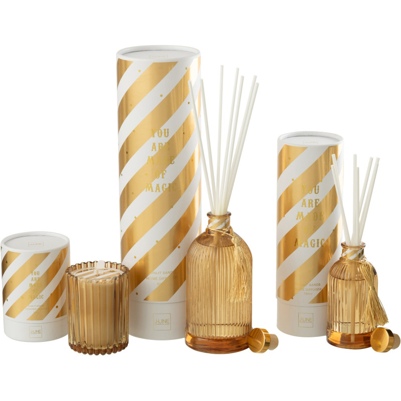 Grand Diffuseur de parfum à bâtonnets Mélange oriental Sunlit Sand 500 ml Verre Ambré Magic 