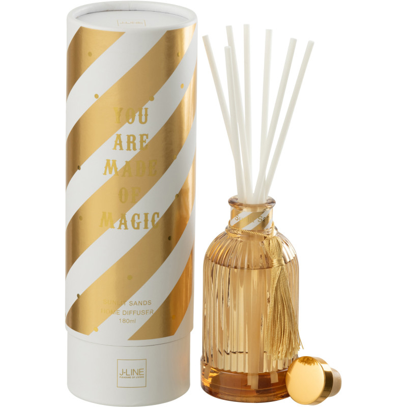 Diffuseur de parfum à bâtonnets Mélange oriental Sunlit Sand 180 ml Verre Ambré Magic 