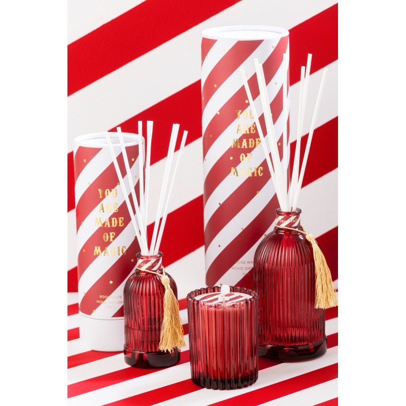 Grand Diffuseur de parfum à bâtonnets Mélange floral Rose Walz 500 ml Verre Rouge Magic 