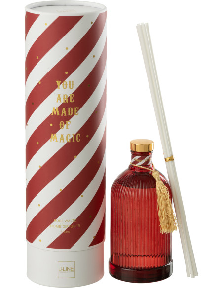 Grand Diffuseur de parfum à bâtonnets Mélange floral Rose Walz 500 ml Verre Rouge Magic 