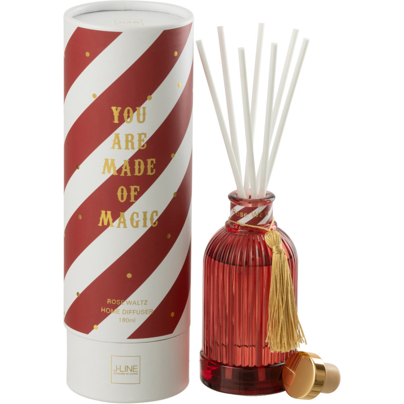 Diffuseur de parfum à bâtonnets Mélange floral Rose Walz 180 ml Verre Rouge Magic 