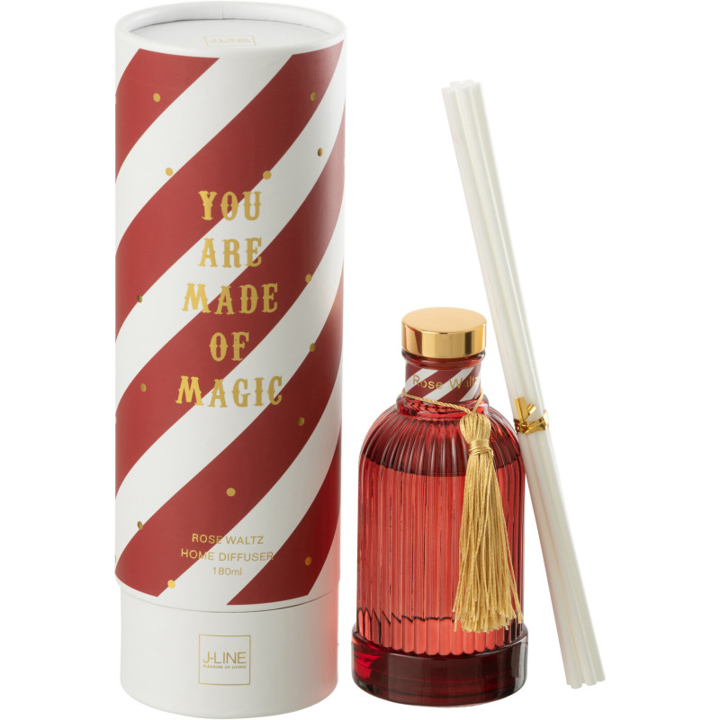 Diffuseur de parfum à bâtonnets Mélange floral Rose Walz 180 ml Verre Rouge Magic 