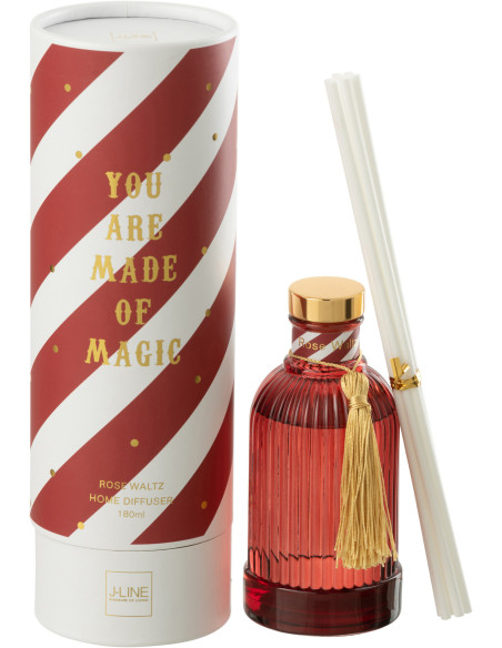 Diffuseur de parfum à bâtonnets Mélange floral Rose Walz 180 ml Verre Rouge Magic 