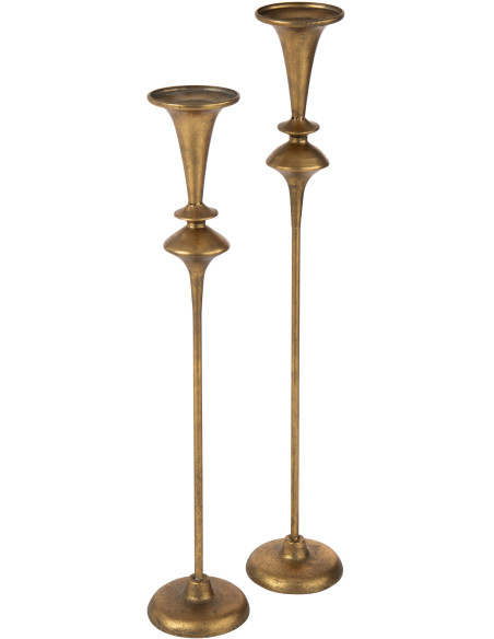 Grand Chandelier vintage chic H 90 cm Métal Doré Vieilli 