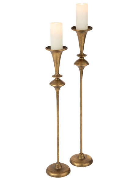 Grand Chandelier vintage chic H 90 cm Métal Doré Vieilli 