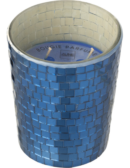 Bougie parfumée longue durée boule à facette Mélange boisé Moon Water & Sauge 55 H Miroir Vert Verre Cire Disco 