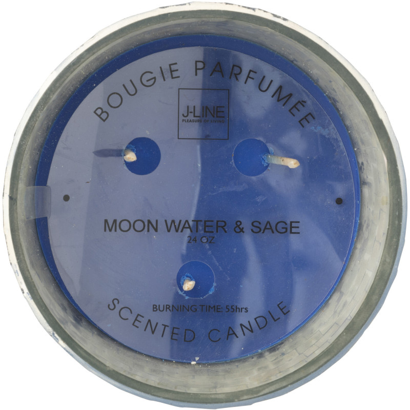 Bougie parfumée longue durée boule à facette Mélange boisé Moon Water & Sauge 55 H Miroir Vert Verre Cire Disco 