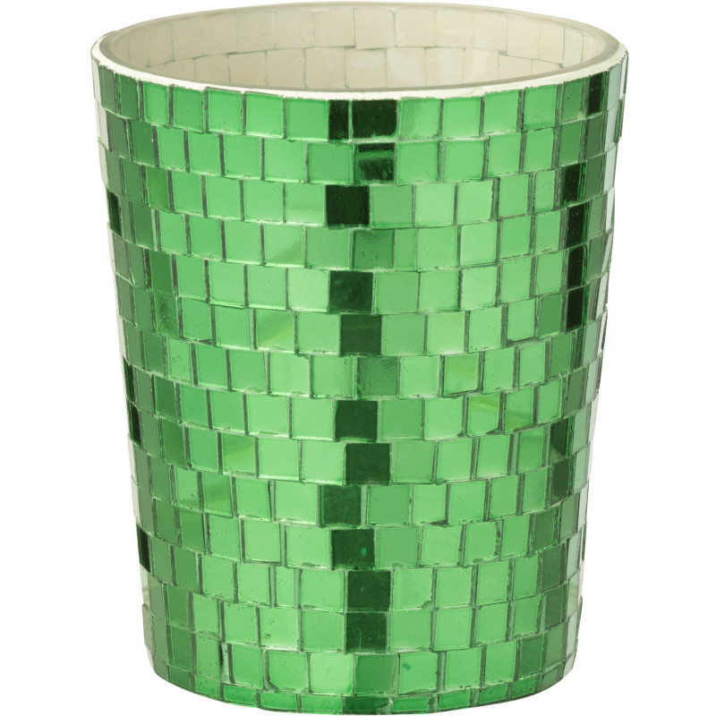 Bougie parfumée longue durée boule à facette Mélange oriental Tea & Herbs 55 H Miroir Vert Verre Cire Disco 