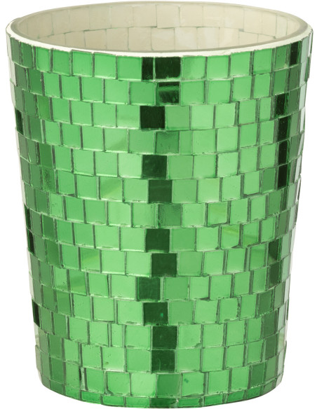 Bougie parfumée longue durée boule à facette Mélange oriental Tea & Herbs 55 H Miroir Vert Verre Cire Disco 