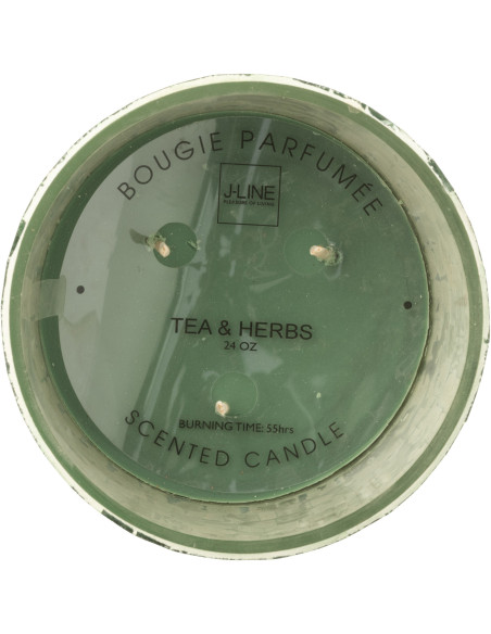 Bougie parfumée longue durée boule à facette Mélange oriental Tea & Herbs 55 H Miroir Vert Verre Cire Disco 