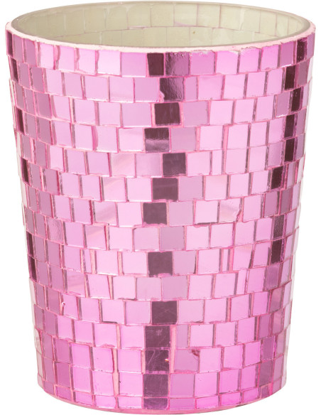 Bougie parfumée longue durée boule à facette Mélange floral Vanilla & Rose 55 H Miroir Rose Verre Cire Disco 