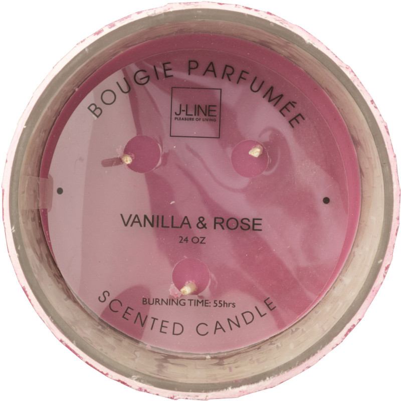 Bougie parfumée longue durée boule à facette Mélange floral Vanilla & Rose 55 H Miroir Rose Verre Cire Disco 