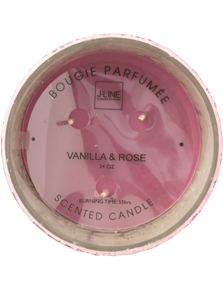 Bougie parfumée longue durée boule à facette Mélange floral Vanilla & Rose 55 H Miroir Rose Verre Cire Disco 