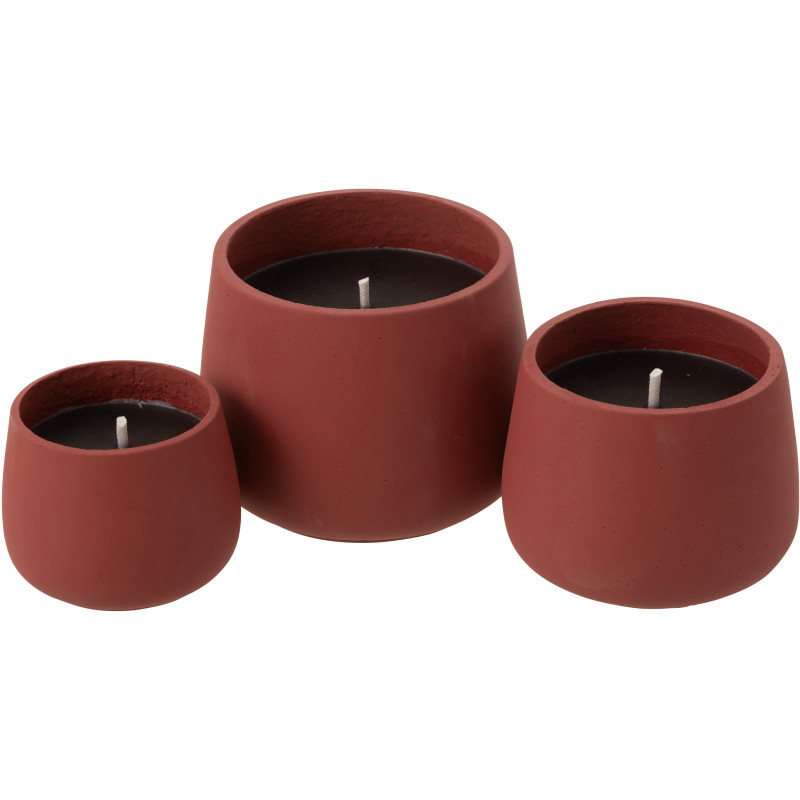 Grande Bougie d'extérieur longue durée 45 H Ciment Rouge Cire Alikee 