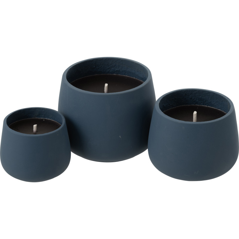 Grande Bougie d'extérieur longue durée 45 H Ciment Bleu Cire Alikee 