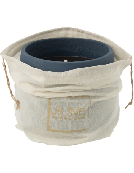 Grande Bougie d'extérieur longue durée 45 H Ciment Bleu Cire Alikee 