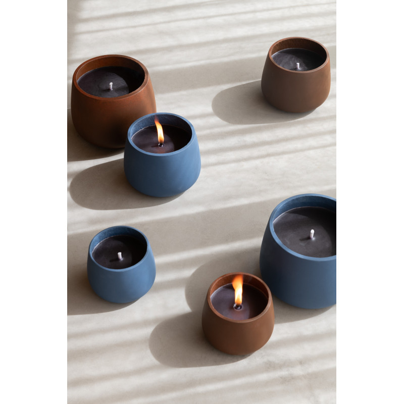 Bougie d'extérieur 18 H Ciment Bleu Cire Alikee 