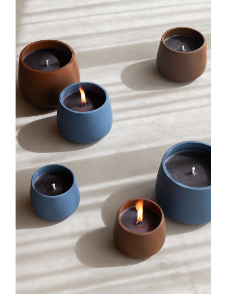 Bougie d'extérieur 18 H Ciment Bleu Cire Alikee 