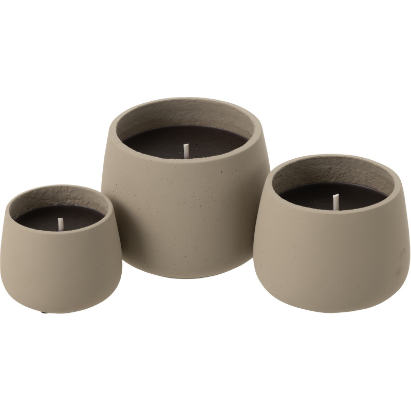 Grande Bougie d'extérieur longue durée 45 H Ciment Gris Cire Alikee 